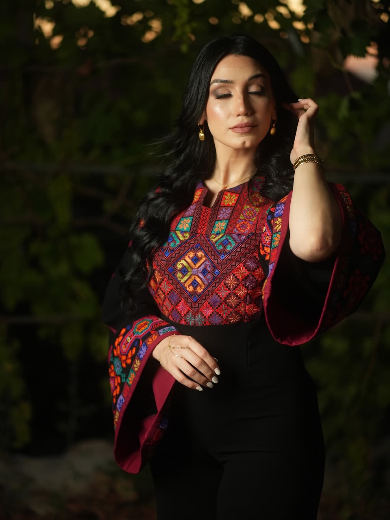 Hanadi Nabut Jadra Collection collaboration portrait under grape vines