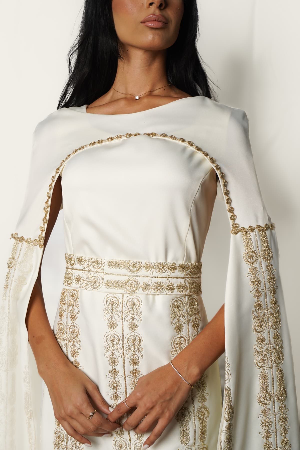Gold Cape embroidery detail